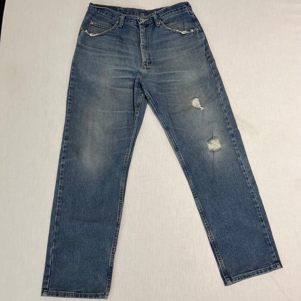 Wrangler Relaxed Fit Straight Leg Blue Jeans Sz 34x32